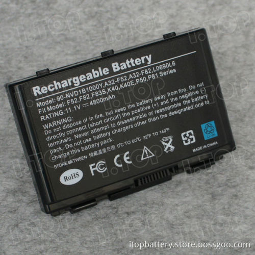 high capacity 4800mAh rechargeable laptop battery pack for ASUS F82 with superior quality and best price!